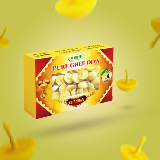 Giri Pure Ghee Diya - 20 Pcs | Ghee Wicks/ Diya Batti/ Jyot Batti/ Ghee Cotton Wicks for Pooja - Pooja Oil & Wicks