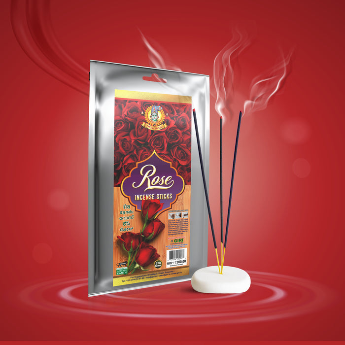 Giri Rose Incense Sticks - 250 Gms | Nature Fragrance Agarbatti/ Agarbathi for Pooja