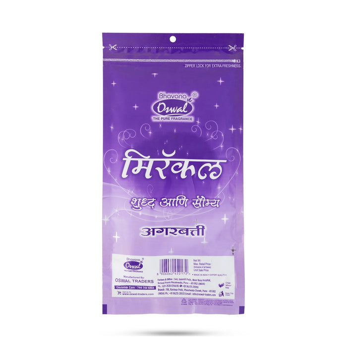 Oswal Traders Miracle Incense Sticks - 70 Gms | Zipper Pouch Agarbatti / Scent Sticks / Agarbathi for Pooja - Agarbatti & Incense