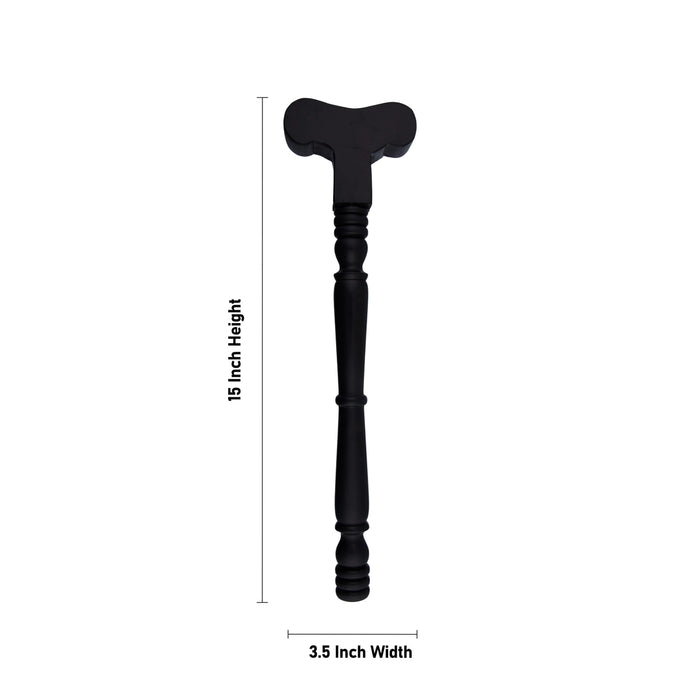 Yoga Danda Stick - 15 x 3.5 Inches | Karungali Yogathandam/ Ebony Danda Yoga for Meditation - Yoga & Meditation Accessories