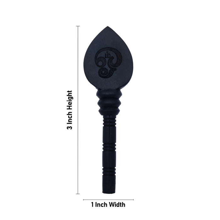 Ebony Murugan Vel - 3 x 1 Inches | Om & Pattai Design Muruga Vel/ Karungali Vel for Pooja - Deity Accessories