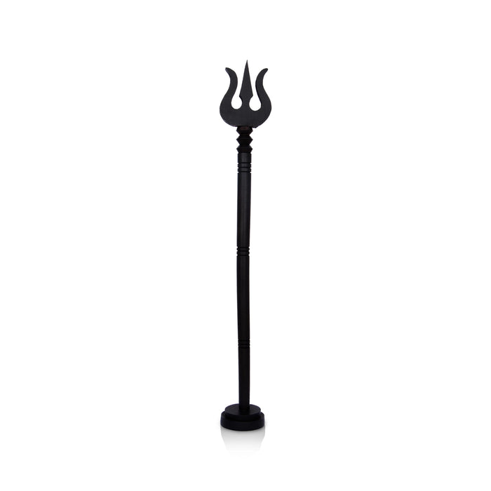 Trishul With Base - 12.5 x 2 Inches | Karungali Shiva Trishul/ Ebony Soolam for Deity - Deity Accessories