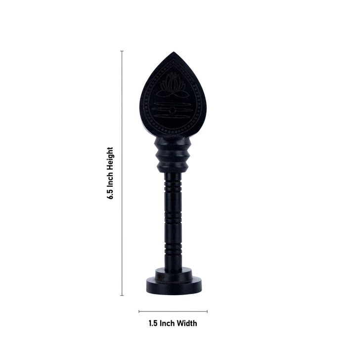 Murugan Vel With Base - 6.5 x 1.5 Inches | Karungali Vel/ Ebony Muruga Vel for Pooja - Deity Accessories