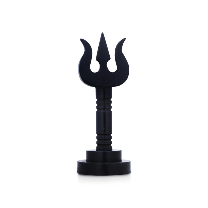 Trishul With Base - 3 x 1 Inches | Karungali Shiva Trishul/ Ebony Soolam for Deity - Deity Accessories