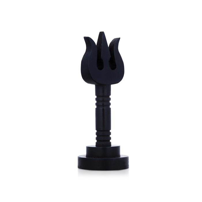 Trishul With Base - 3 x 1 Inches | Karungali Shiva Trishul/ Ebony Soolam for Deity - Deity Accessories