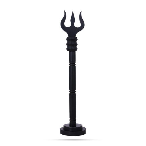 Trishul With Base - 10 x 1.5 Inches | Karungali Astras/ Shiva Trishul/ Ebony Soolam/ Durga Trishul for Pooja - Deity Accessories