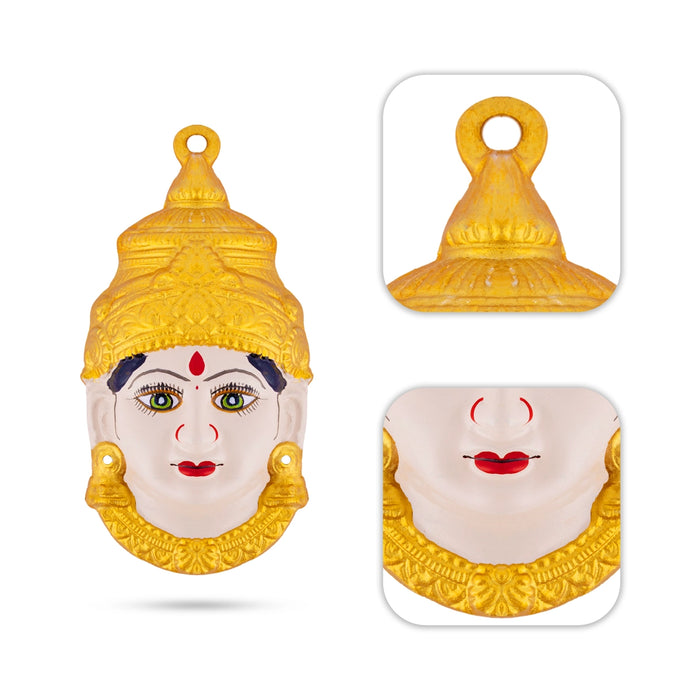 Amman Face - 8 x 4 Inches| Zinc Devi Face/ lakshmi Face For Pooja Setup And Varalakshmi Decororation