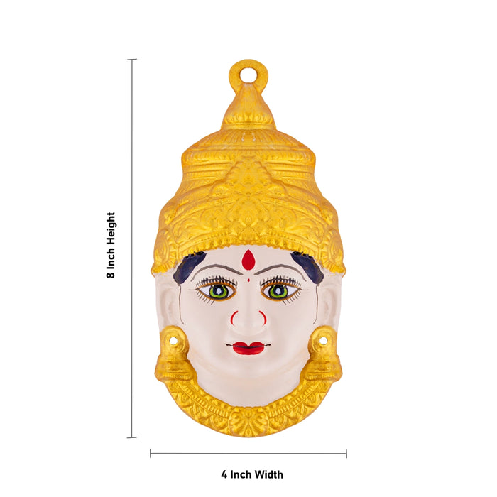 Amman Face - 8 x 4 Inches| Zinc Devi Face/ lakshmi Face For Pooja Setup And Varalakshmi Decororation
