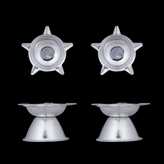 Silver Polish Pooja Thali Set - 7 Pcs | Stainless Steel Pooja Set/ Puja Thali Set For Rituals And Gifting - Pooja Thali Sets