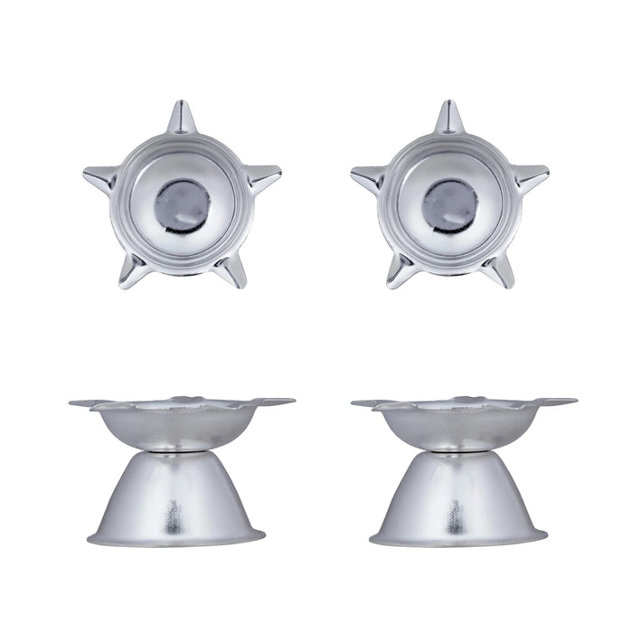 Silver Polish Pooja Thali Set - 7 Pcs | Stainless Steel Pooja Set/ Puja Thali Set For Rituals And Gifting - Pooja Thali Sets