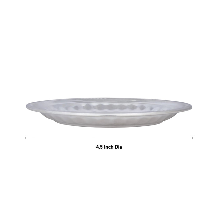 Silver Polish Pooja Thali Set - 7 Pcs | Stainless Steel Pooja Set/ Puja Thali Set For Rituals And Gifting - Pooja Thali Sets