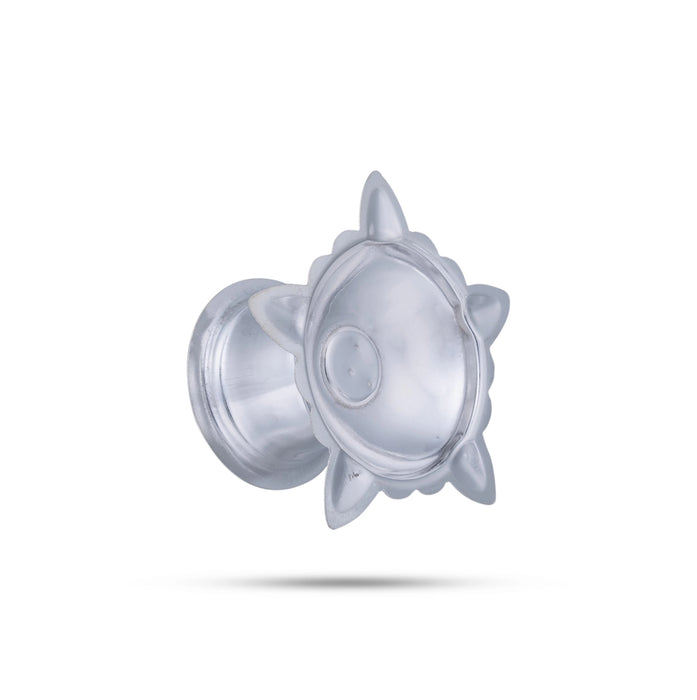 Silver Polish Lamp With Base Pair- 1.5 X 3 Inches | Stainless Steel Vilakku/5 Face Deepam/ Pooja Diya For Home - 5 Faced lamp