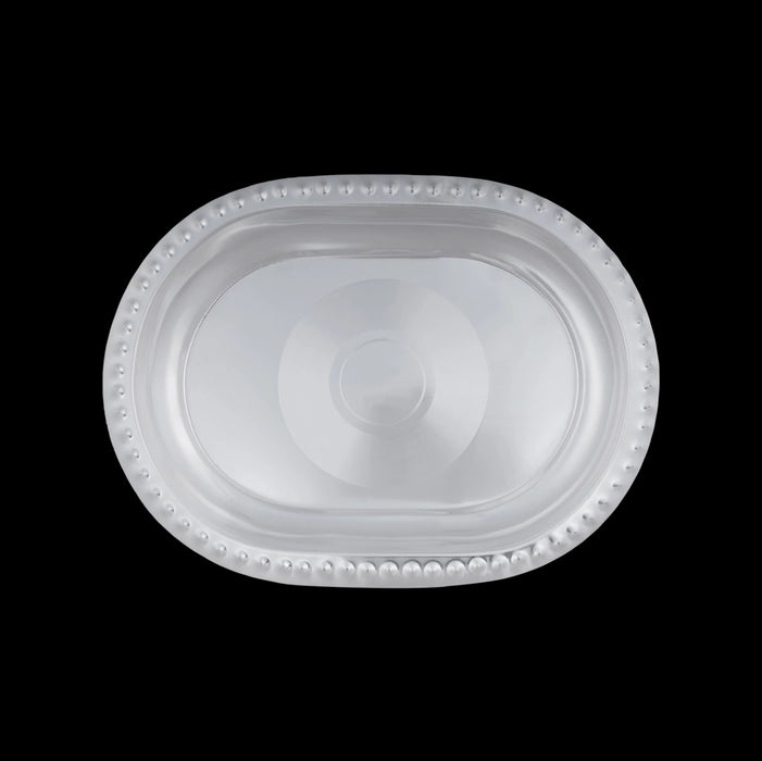 Silver Polish Serving Tray With Tumbler Set | Stainless Steel Kitchen Tray/ Serving Plate For Gifting & Pooja - Pooja Thali Sets