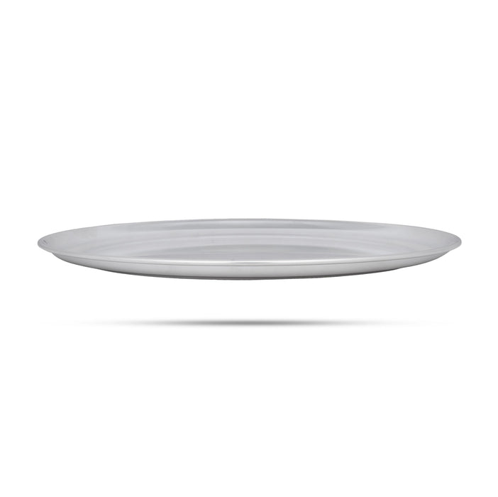 Silver Polish Pooja Thali Set - 6 Pcs | Stainless Steel Pooja Set/ Puja Thali Set/ Dinner Set For Gifting - Pooja Thali Sets