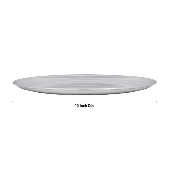 Silver Polish Pooja Thali Set - 6 Pcs | Stainless Steel Pooja Set/ Puja Thali Set/ Dinner Set For Gifting - Pooja Thali Sets