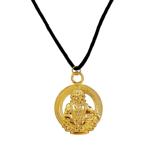 Ayyappa Dollar - 1.75 X 1.25 Inches | Gold Polish Ayyappa Locket/ Ayyappa Pendant For Daily Divine Wear - Mala & Pendant