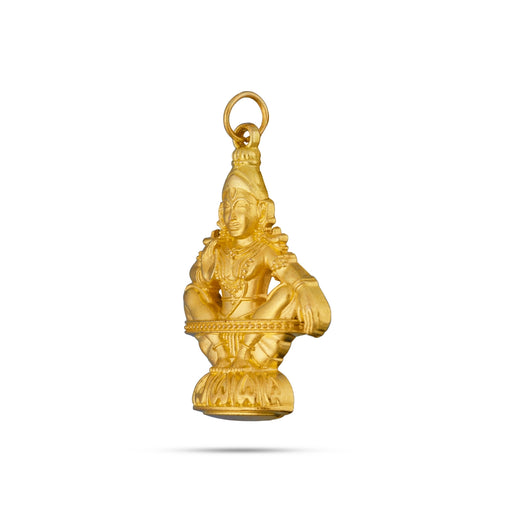 Ayyappa Dollar - 1.5 X 1 Inches | Gold Polish Ayyappa Locket/ Ayyappa Pendant For Daily Divine Wear - Mala & Pendant