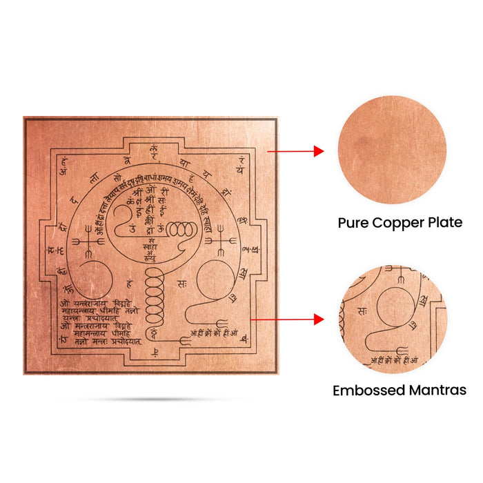 Datta Yantra - 3 x 3 Inches | Dattatreya Yantra/ Copper Yantram for Pooja - Maha Meru & Yantra