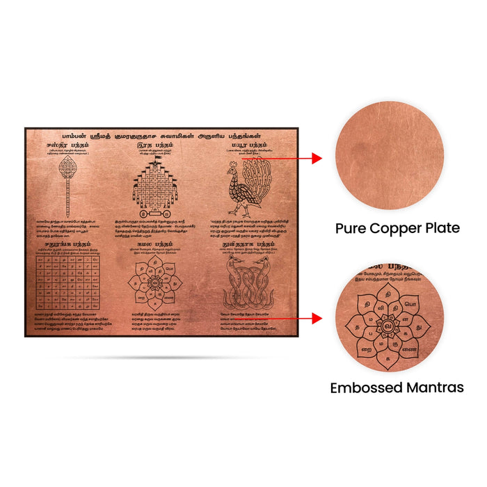 Pamban Srimath Kumaragurudasa Yantra - 14.5 x 8 Inches | Copper Yantram for Home - Maha Meru & Yantra
