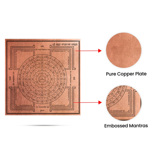 Mahasudarshan Chakra Yantra- 3 X 3 Inches | Tamil Print Sudarshana Chakra/Copper Yantram For Protection & Pooja - Maha Meru & Yantra