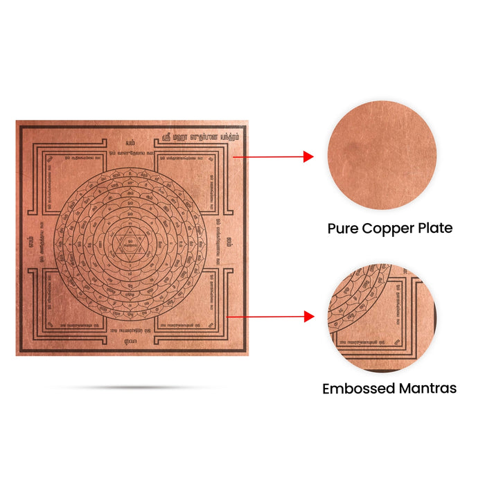 Mahasudarshan Chakra Yantra- 3 X 3 Inches | Tamil Print Sudarshana Chakra/Copper Yantram For Protection & Pooja - Maha Meru & Yantra