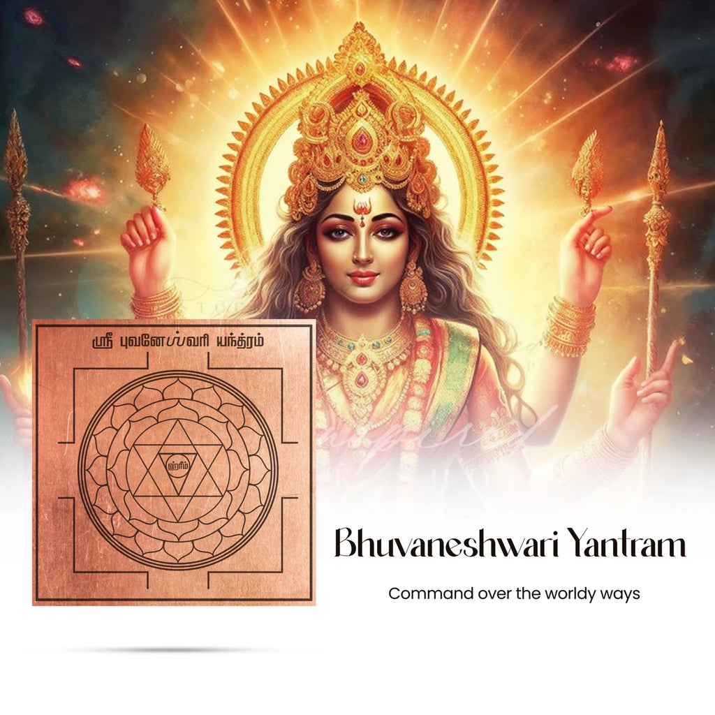 Bhuvaneshwari Yantra - 3 x 3 Inches | Bhuvaneswari Yantra/ Copper Yantra for Pooja