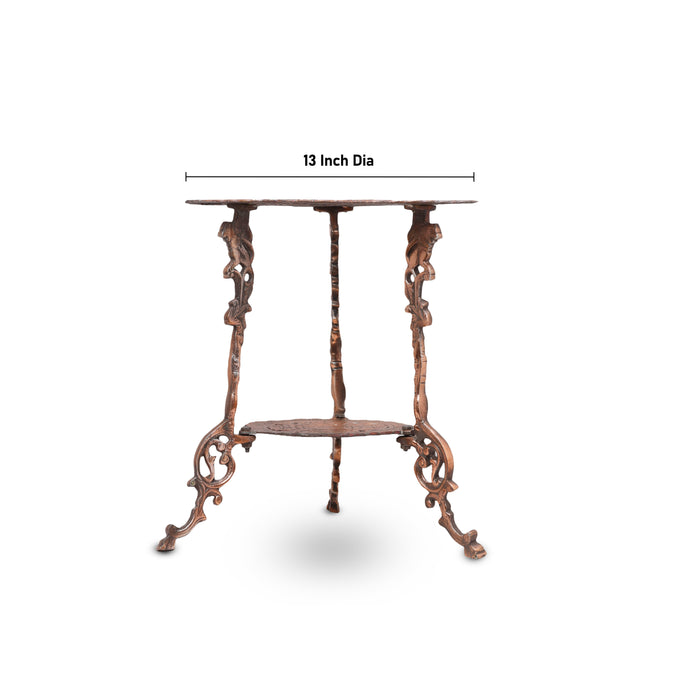 Coffee Table - 16 Inches | Copper Table/ Teapoy Table for Home - Table