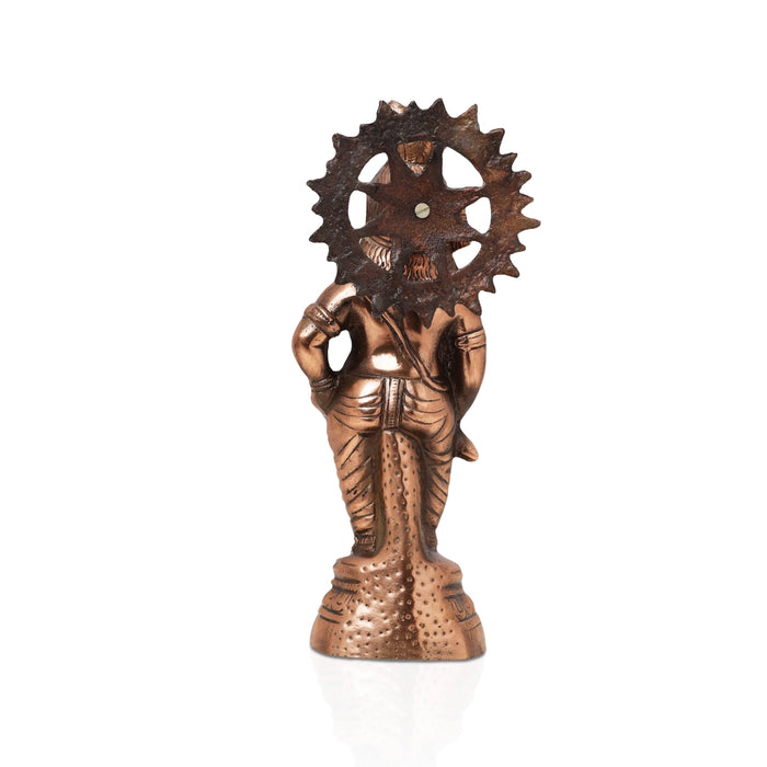 Krishna Murti - 12 x 5 Inches | Copper Oxidised Krishna Idol/ Standing Krishna Statue for Pooja/ 640 Gms Approx - Copper Murties