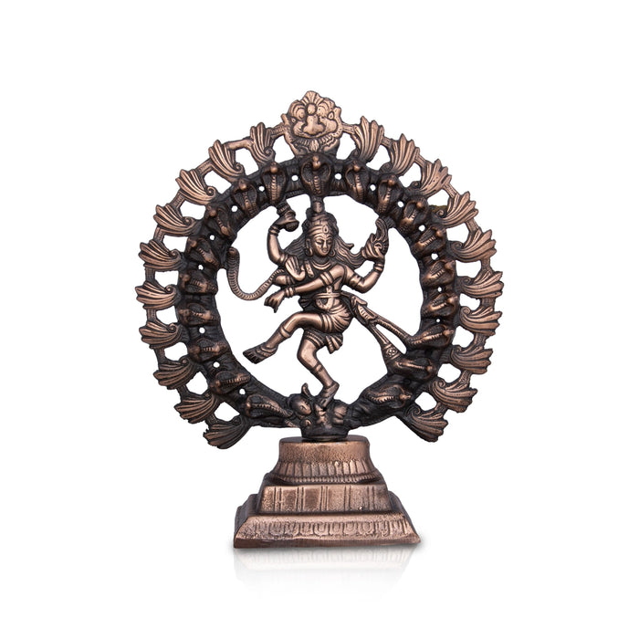 Natraj Murti - 12 x 10 Inches | Copper Oxidised Nataraja Vigraham for Pooja/ 720 Gms Approx - Copper Murties