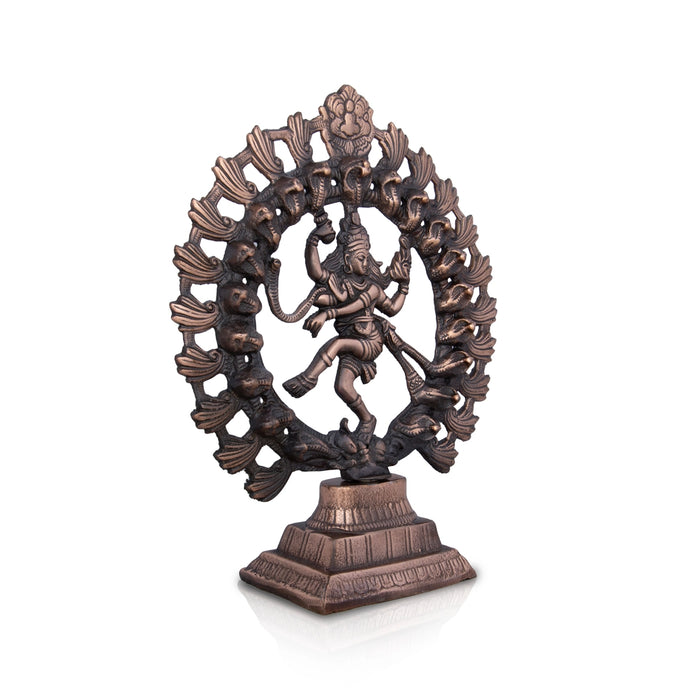 Natraj Murti - 12 x 10 Inches | Copper Oxidised Nataraja Vigraham for Pooja/ 720 Gms Approx - Copper Murties