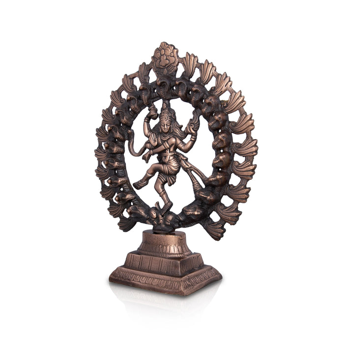 Natraj Murti - 12 x 10 Inches | Copper Oxidised Nataraja Vigraham for Pooja/ 720 Gms Approx - Copper Murties