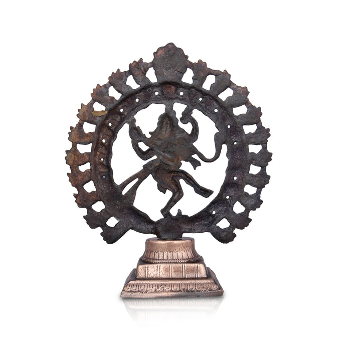 Natraj Murti - 12 x 10 Inches | Copper Oxidised Nataraja Vigraham for Pooja/ 720 Gms Approx - Copper Murties