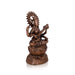 Saraswati Murti Sitting On Lotus - 24 x 14 Inches | Copper Oxidised Saraswati Idol/ Saraswathy Idol for Pooja - Copper Murties
