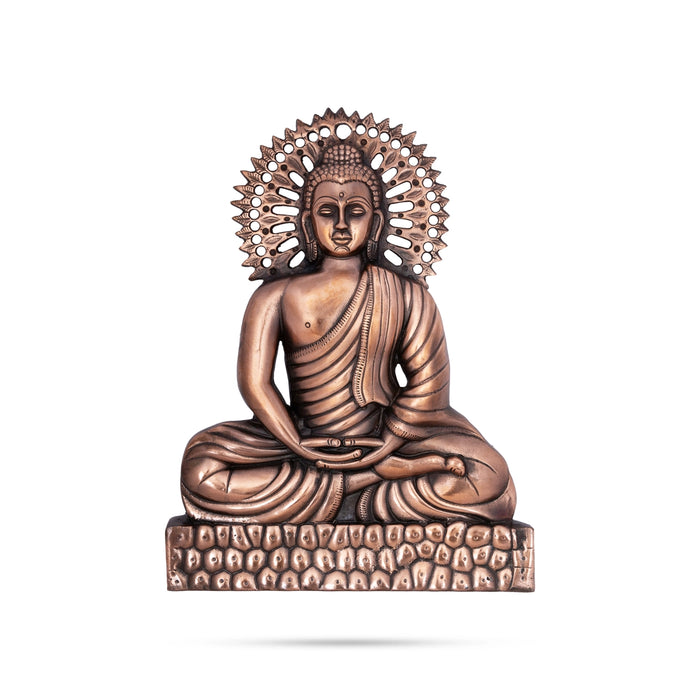 Buddha Statue Wall Hanging - 16 x 12 Inches | Copper Oxidised Buddha Murti Wall Hanger for Home Decor/ 1.120 Kgs - Wall Hanging