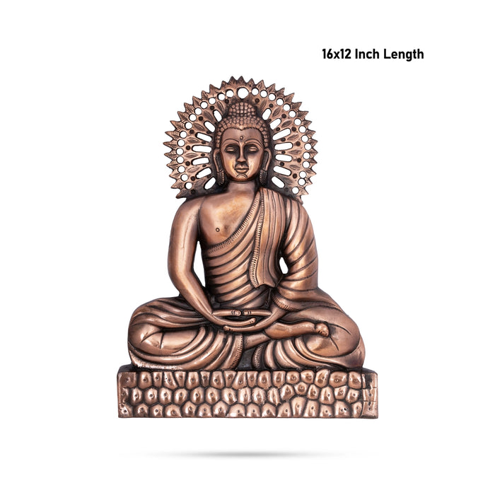 Buddha Statue Wall Hanging - 16 x 12 Inches | Copper Oxidised Buddha Murti Wall Hanger for Home Decor/ 1.120 Kgs - Wall Hanging