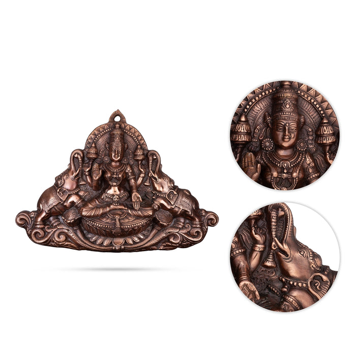 Gajalakshmi Murti Wall Hanging - 16 X 24 Inches | Copper Oxidised Wall Hanger/ Wall Decor For Auspicious Vibes - Wall Hanging