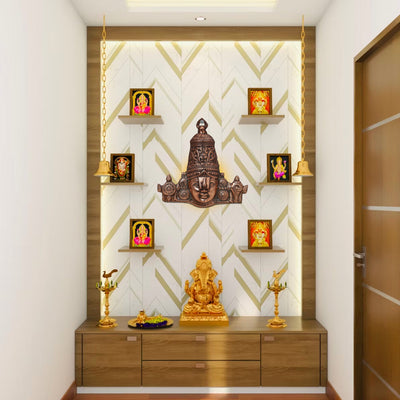 Balaji Idol Wall Hanging - 13 x 14 Inches | Copper Oxidised Perumal Head Statue Wall Hanger for Home/ 780 Gms