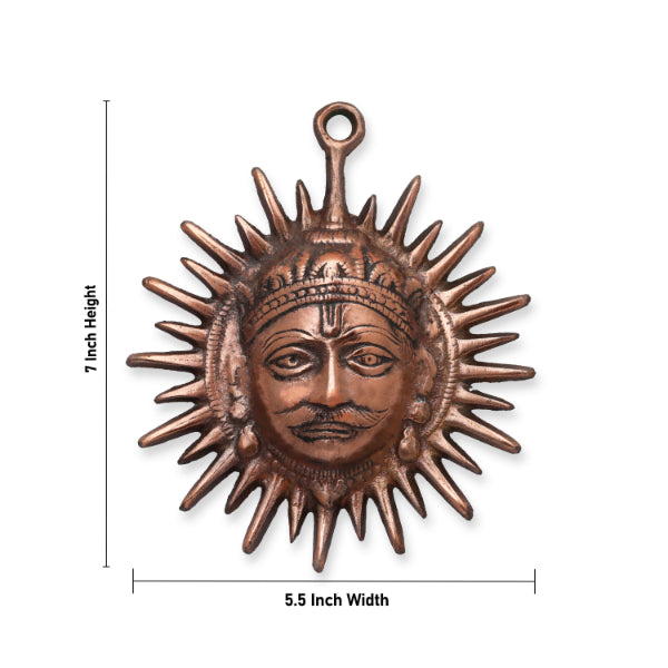 Sun Wall Hanging - 7 Inches | Copper Idol/ Sun Face Wall Hanging for Vastu - Wall Hanging
