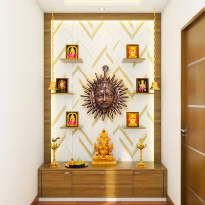 Sun Wall Hanging - 7 x 5.5 Inches | Copper Oxidised Surya Face/ Sun Face Wall Hanger for Vastu
