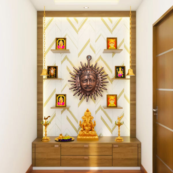 Sun Wall Hanging - 7 Inches | Copper Idol/ Sun Face Wall Hanging for Vastu - Wall Hanging