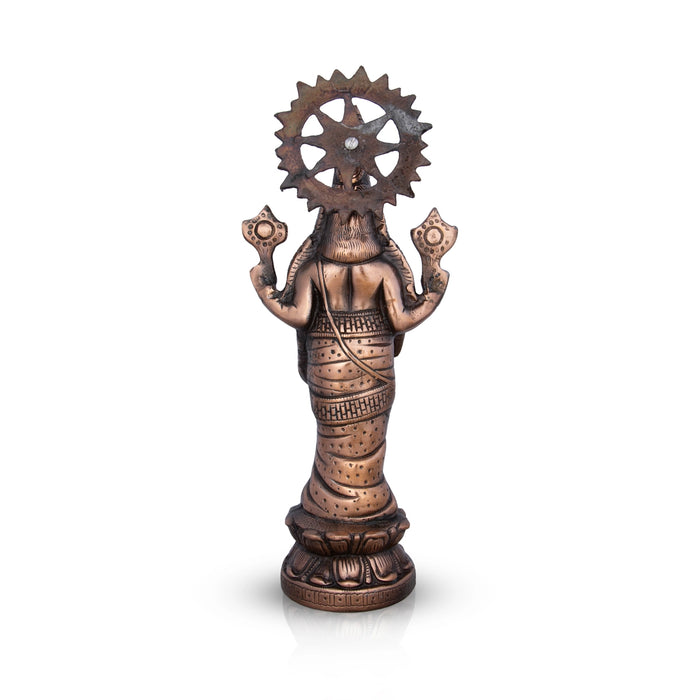 Standing Balaji Murti - 16 x 7 Inches | Copper Oxidised Balaji Idol/ Balaji Statue for Home Decor/ 1.100 Gms - Copper Murties