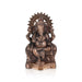 Ganesh Murti Sitting On Base - 19 X 10.5 Inches | Copper Oxidised Vinayaka Idol/ Ganpati Murti For Worship - Copper Murties