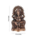 Ganesh Murti Sitting On Base - 19 X 10.5 Inches | Copper Oxidised Vinayaka Idol/ Ganpati Murti For Worship - Copper Murties