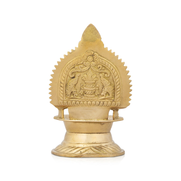 Kanchi Kamatchi Lamp - 6 x 3.5 Inches | Brass Kamakshi Deepam/ Lamp for Pooja - Deity Lamps
