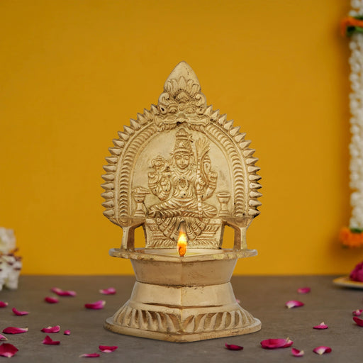 Kanchi Kamatchi Lamp - 6 x 3.5 Inches | Brass Kamakshi Deepam/ Lamp for Pooja - Deity Lamps