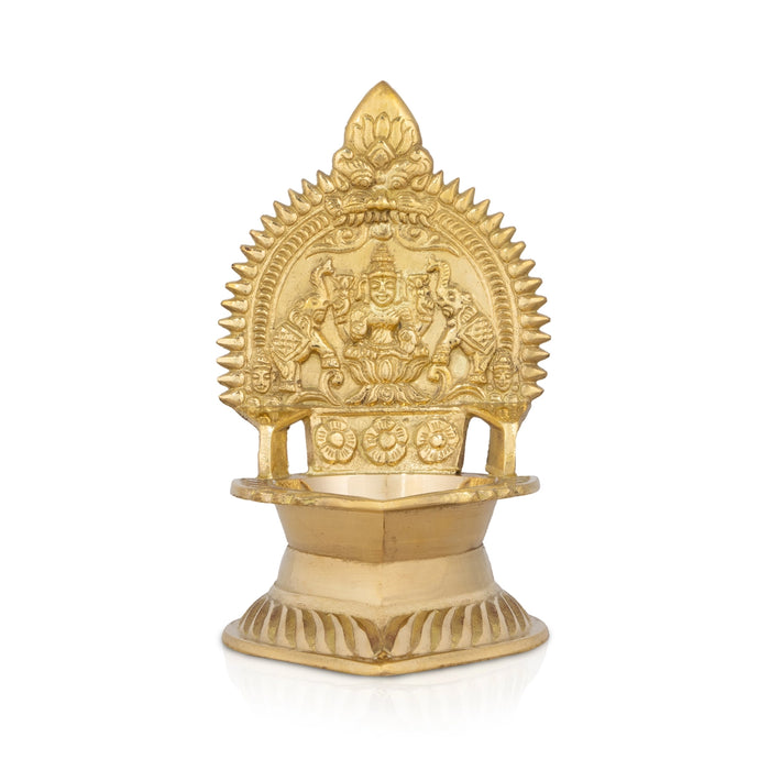 Kamatchi Vilakku - 6 x 3.5 Inches | Brass Kamakshi Deepam/ Lamp for Pooja - Deity Lamps