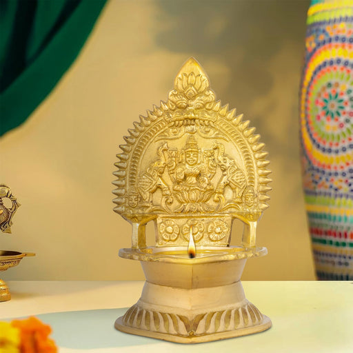 Kamatchi Vilakku - 6 x 3.5 Inches | Brass Kamakshi Deepam/ Lamp for Pooja - Deity Lamps