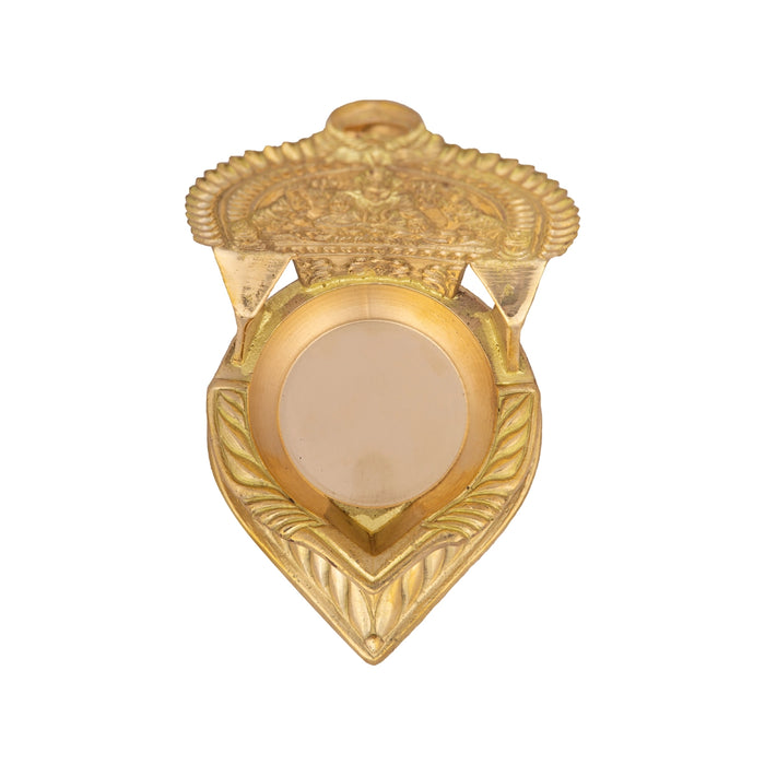 Kamakshi Deepam - 5 x 3 Inches | Brass Kamatchi Vilakku/ Gold Polish Kamakshi Lamp for Pooja/ 275 Gms Approx - Kamakshi Deepam