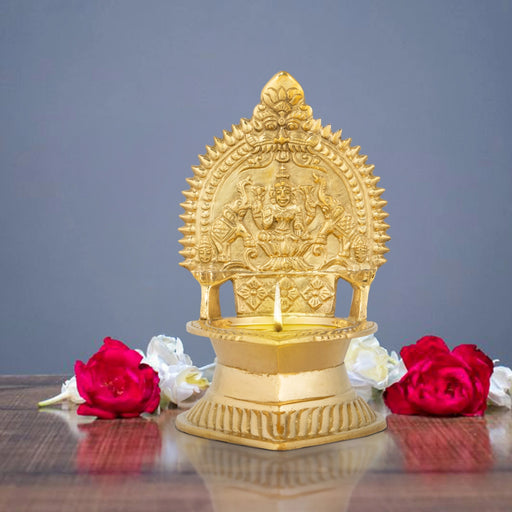 Kamatchi Vilakku - 5.5 x 3.5 Inches | Brass Kamakshi Deepam/ Lamp for Pooja - Deity Lamps