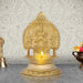 Kamakshi Deepam - 7 x 4.5 Inches | Brass Kamatchi Vilakku/ Gold Polish Kamakshi Lamp for Pooja/605 Gms Approx - Deity Lamps